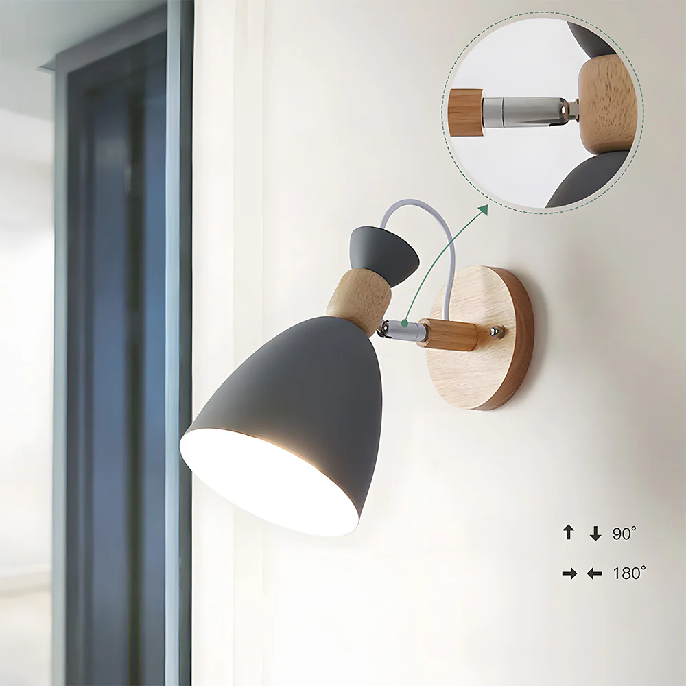 Nordic Design Style Wood Bedside Wall Lights - Image 14