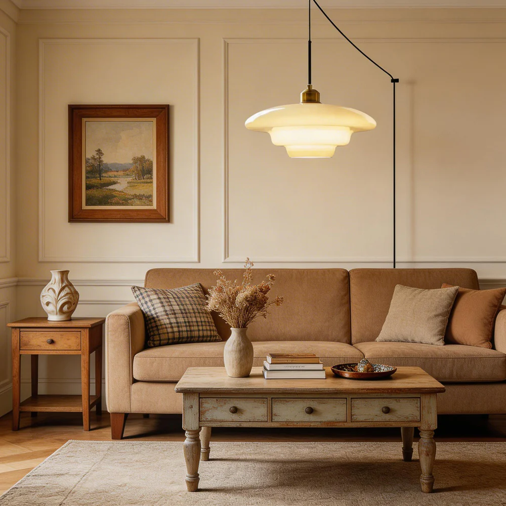 Nordic Milk Glass Plug-In Pendant Light for Kitchen Island - Image 23