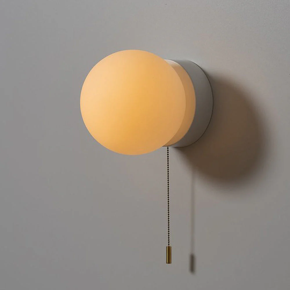 Nordic Mini White Pull Cord Wall Light - Image 2