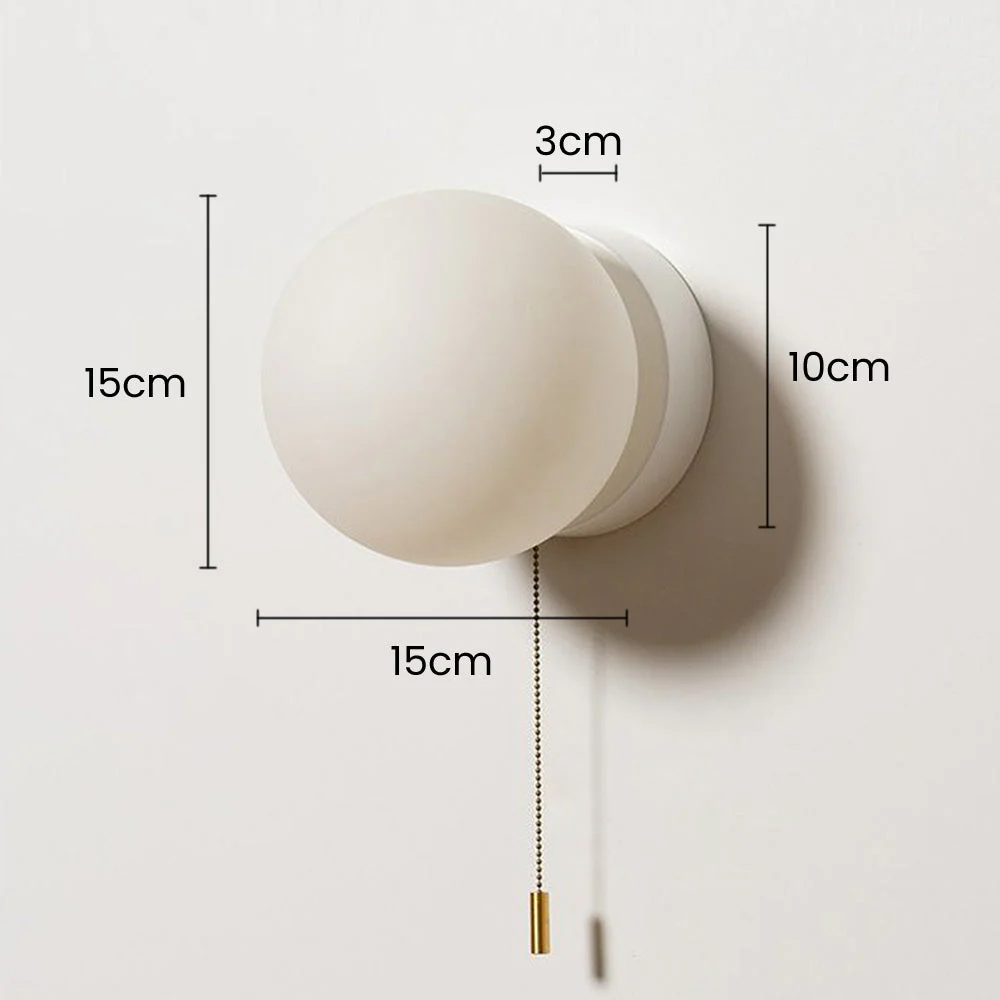 Nordic Mini White Pull Cord Wall Light - Image 5