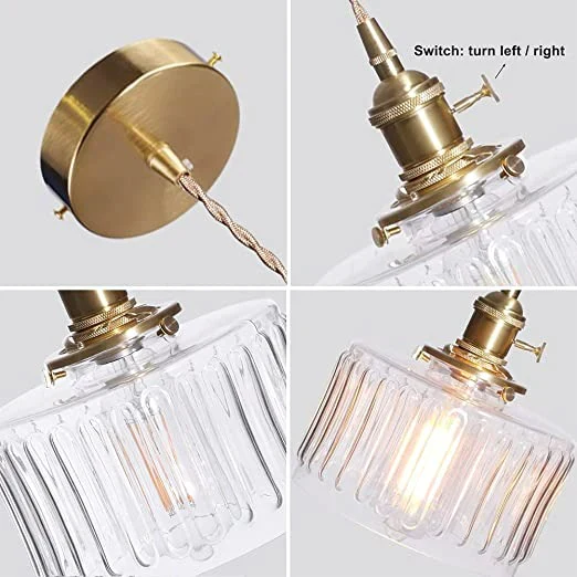 Nordic Retro 1 Light Glass Pendant Light - Image 23