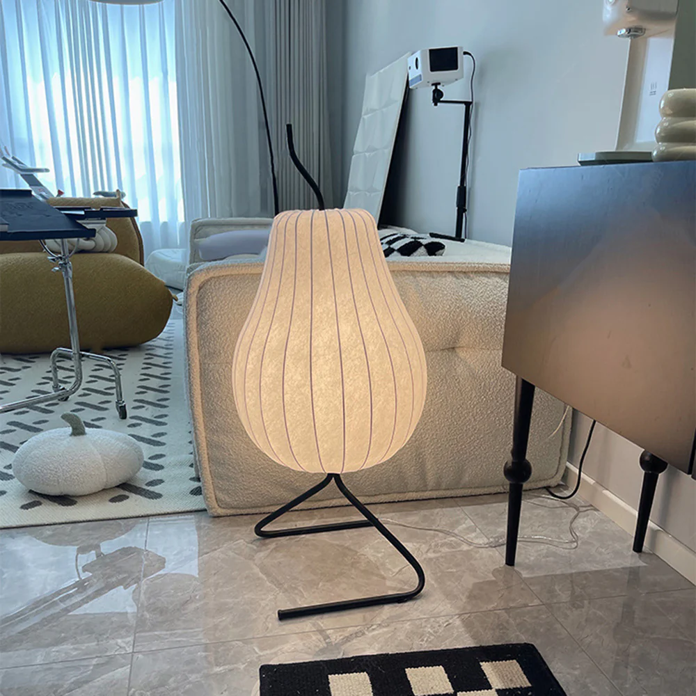 Pear Silk Floor Lamp For Living Room - Image 9