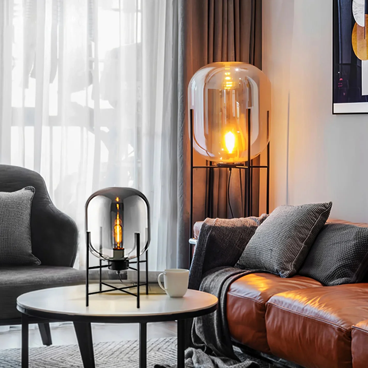 Postmodern Designer Glass Floor Lamp - Image 10