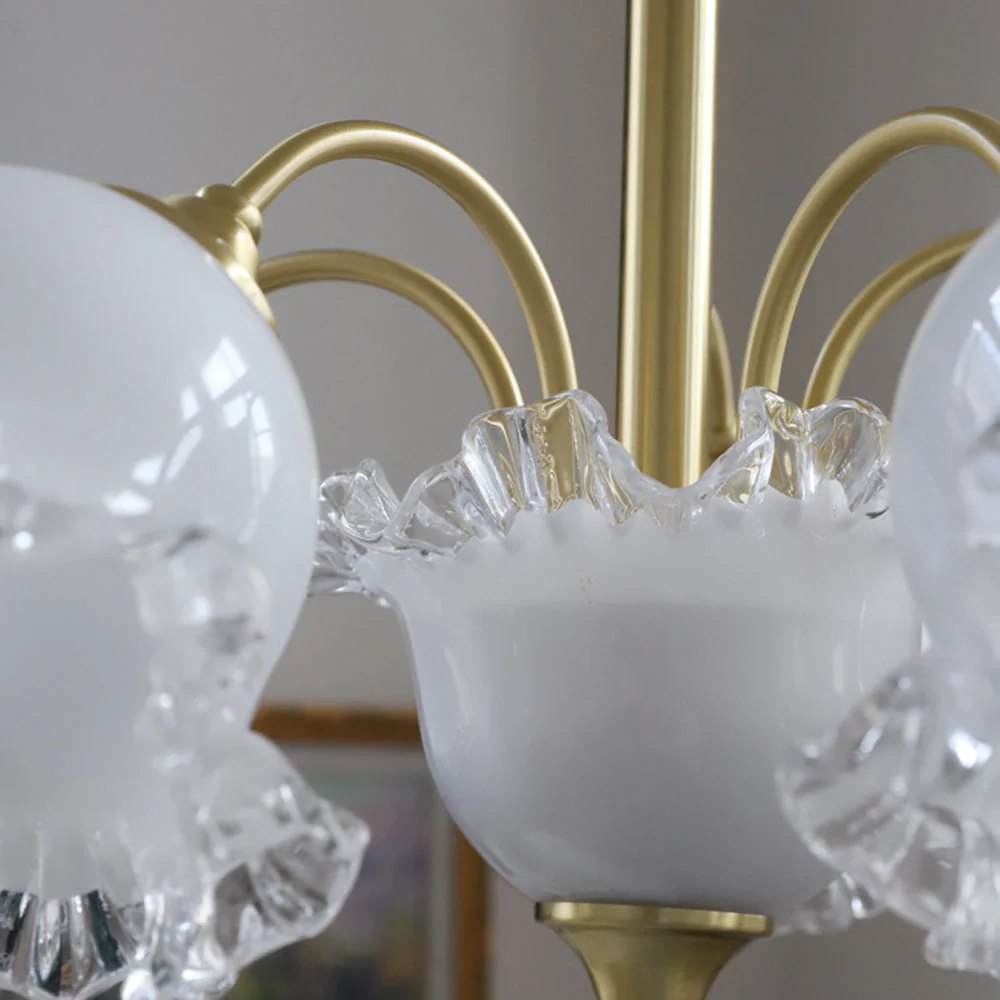 Large Flower Shape Copper Ceiling Chandelier - Image 5
