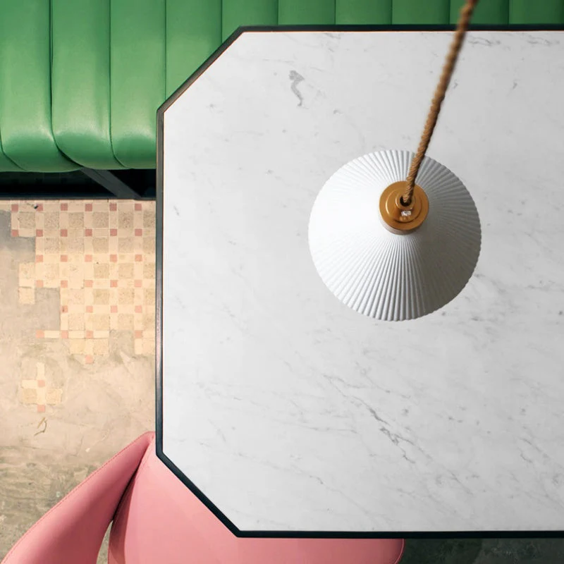 Retro Pleated Ceramic Brass Cocoon Pendant Lamp - Image 20