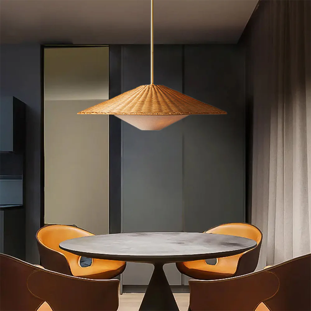 Retro Rattan Handwoven Zen Pendant Light - Image 4