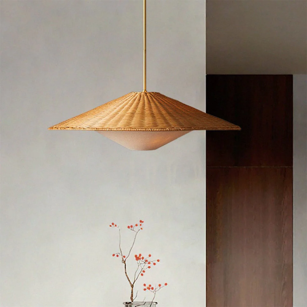 Retro Rattan Handwoven Zen Pendant Light - Image 5