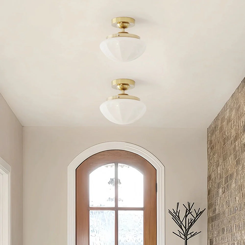 Retro Simple Milky White Hallway Ceiling Light - Image 12