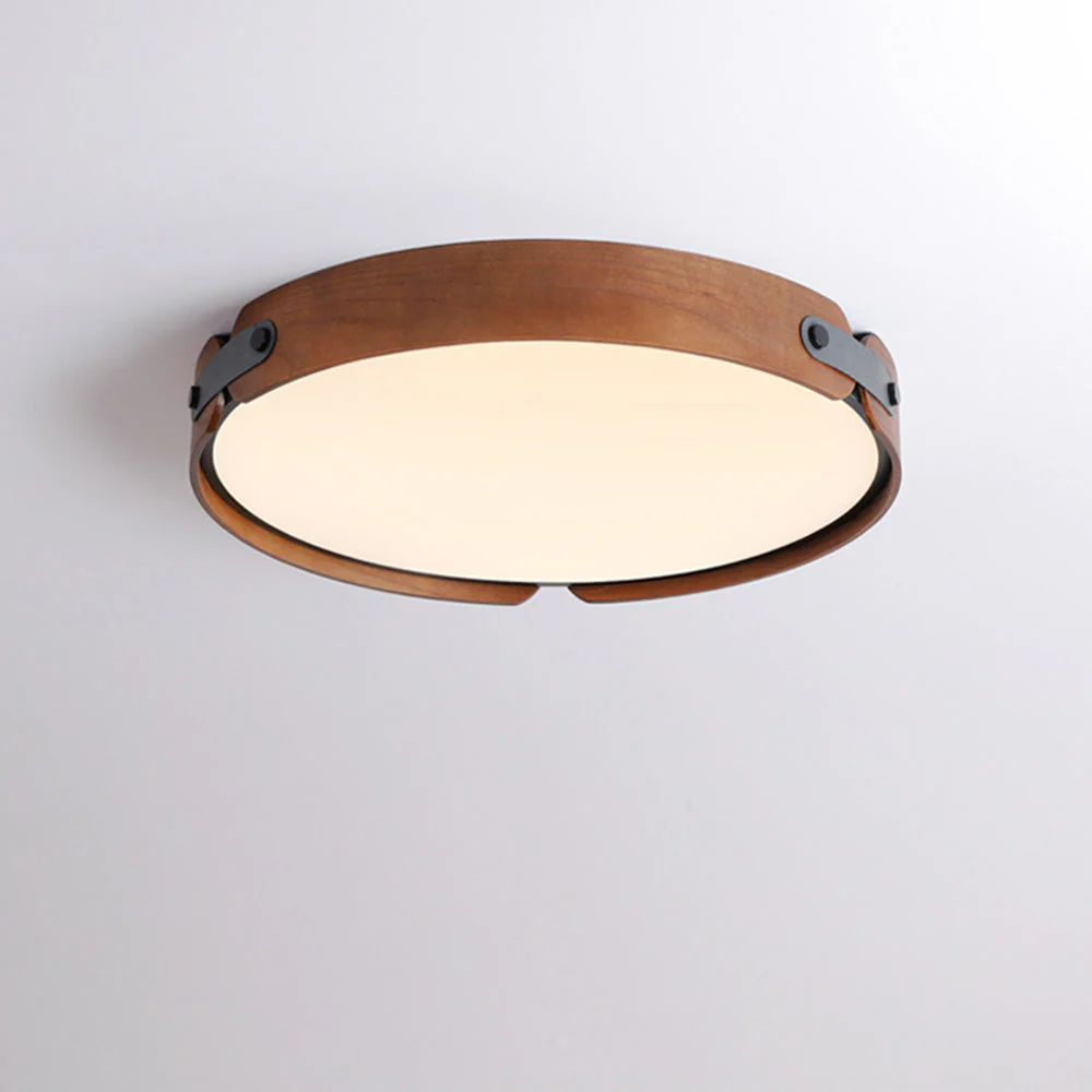 Retro Simple Round Wood Ceiling Lamp - Image 20