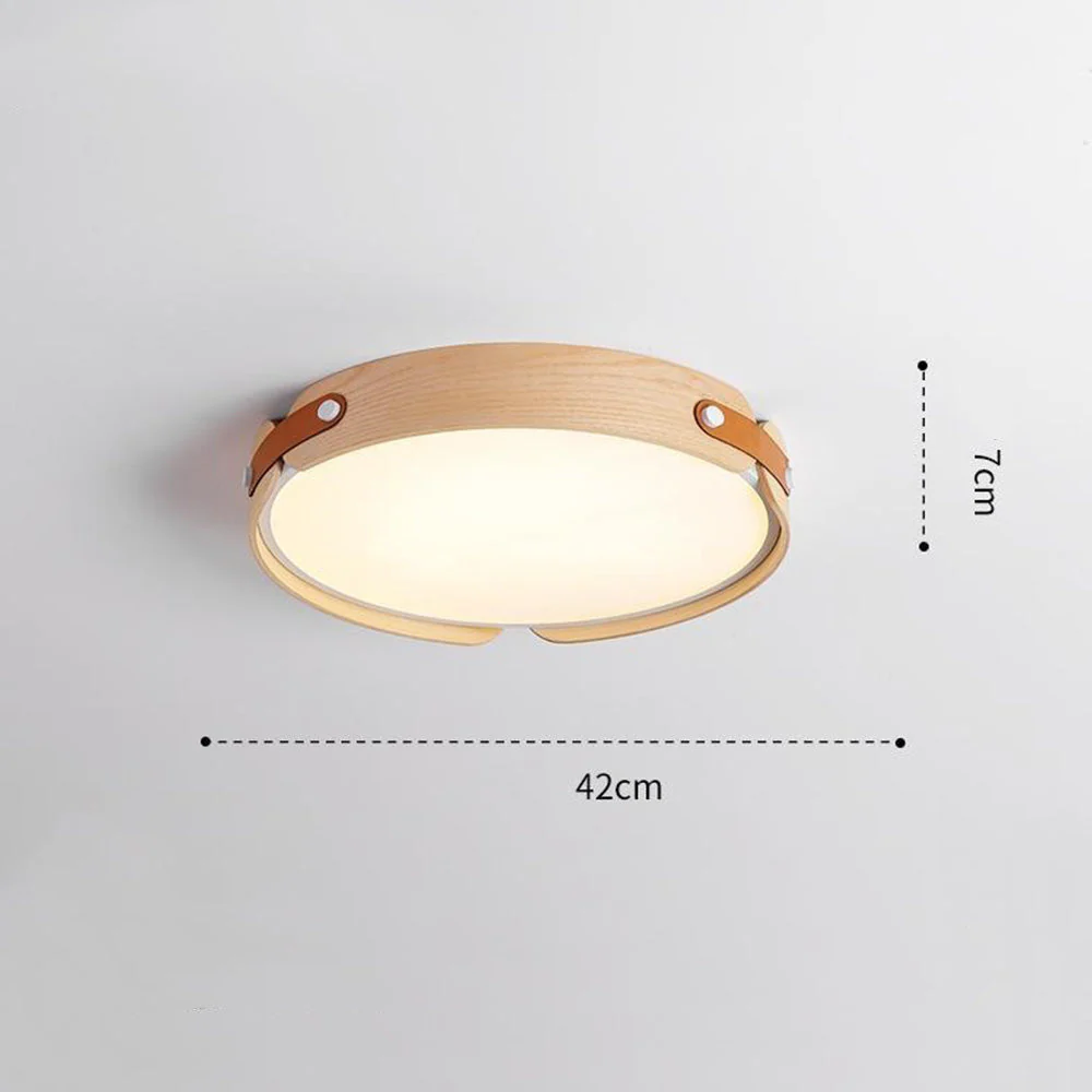Retro Simple Round Wood Ceiling Lamp - Image 8