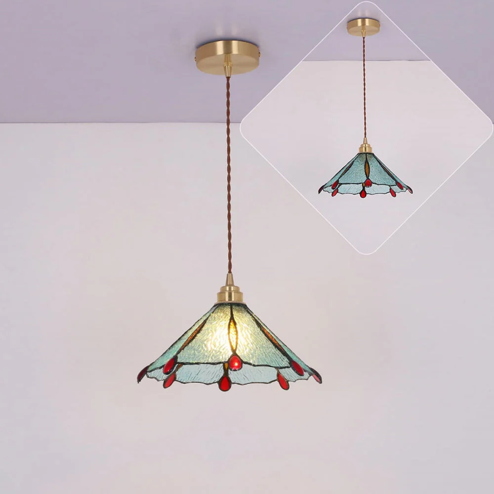 Retro Stained Glass Tiffany Pendant Light - Image 8