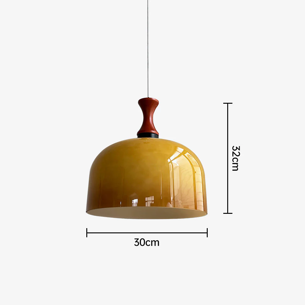 Vintage 1-Light Retro Glass Flat Ball Pendant Fixture - Image 9