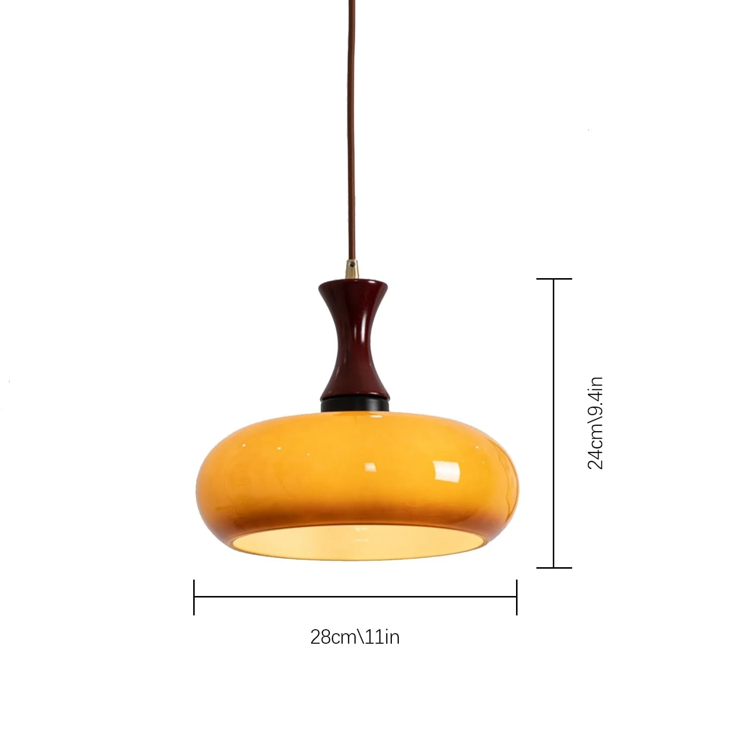 Wooden Yellow Dome Pendant Light for Kitchen Islands - Image 10