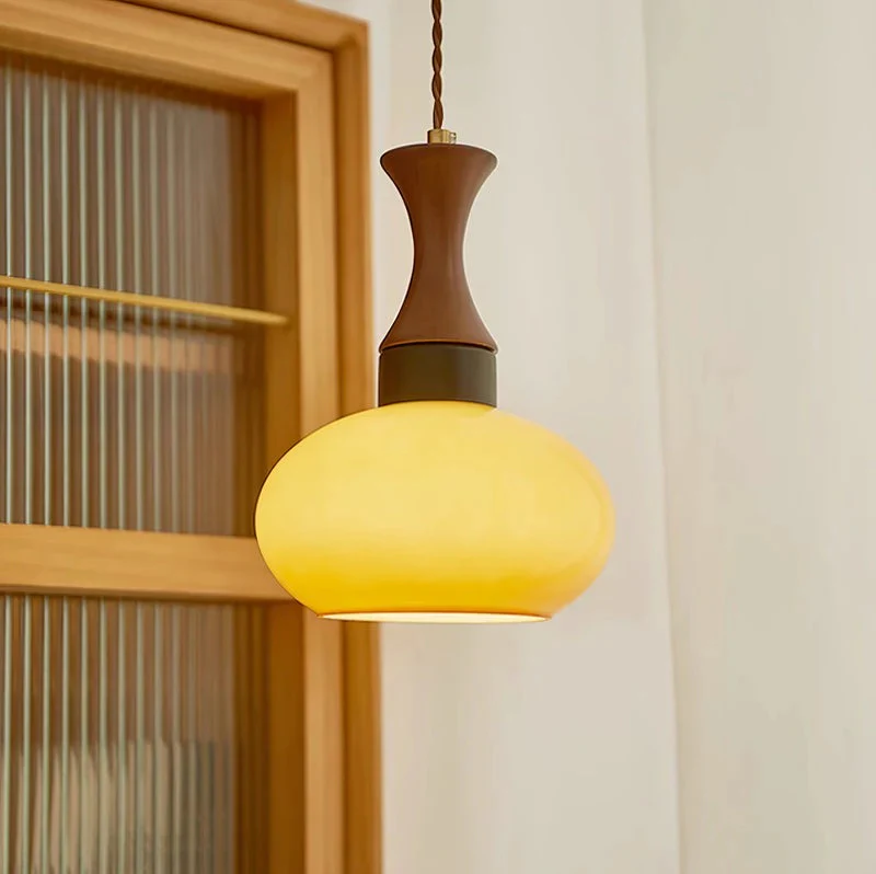 Wooden Yellow Dome Pendant Light for Kitchen Islands - Image 12