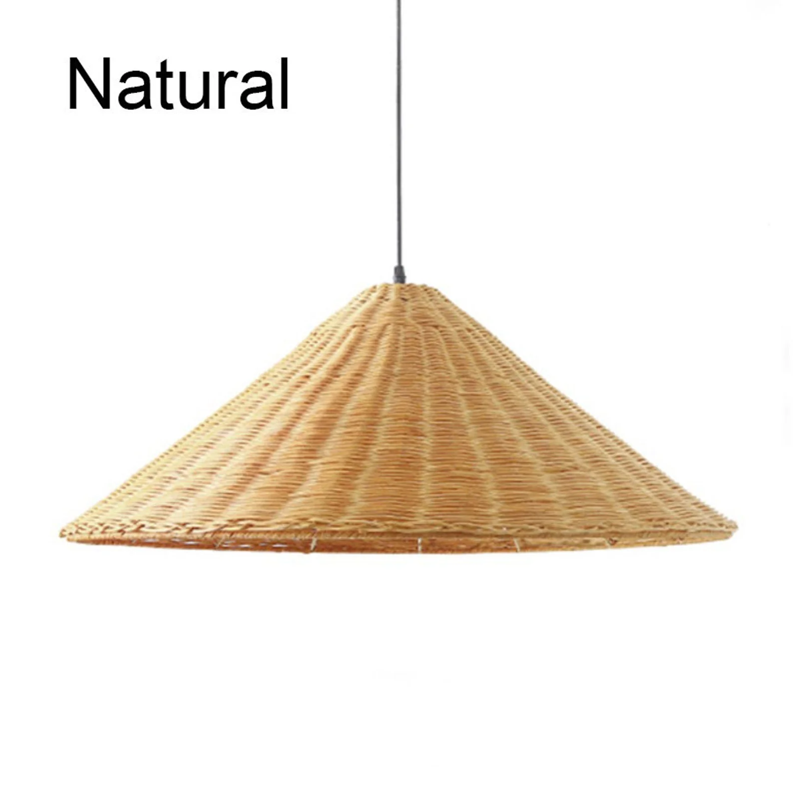 Retro Woven Rattan Cone Pendant Light - Image 20