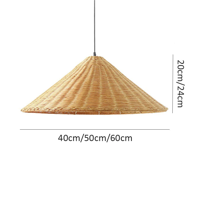 Retro Woven Rattan Cone Pendant Light - Image 21