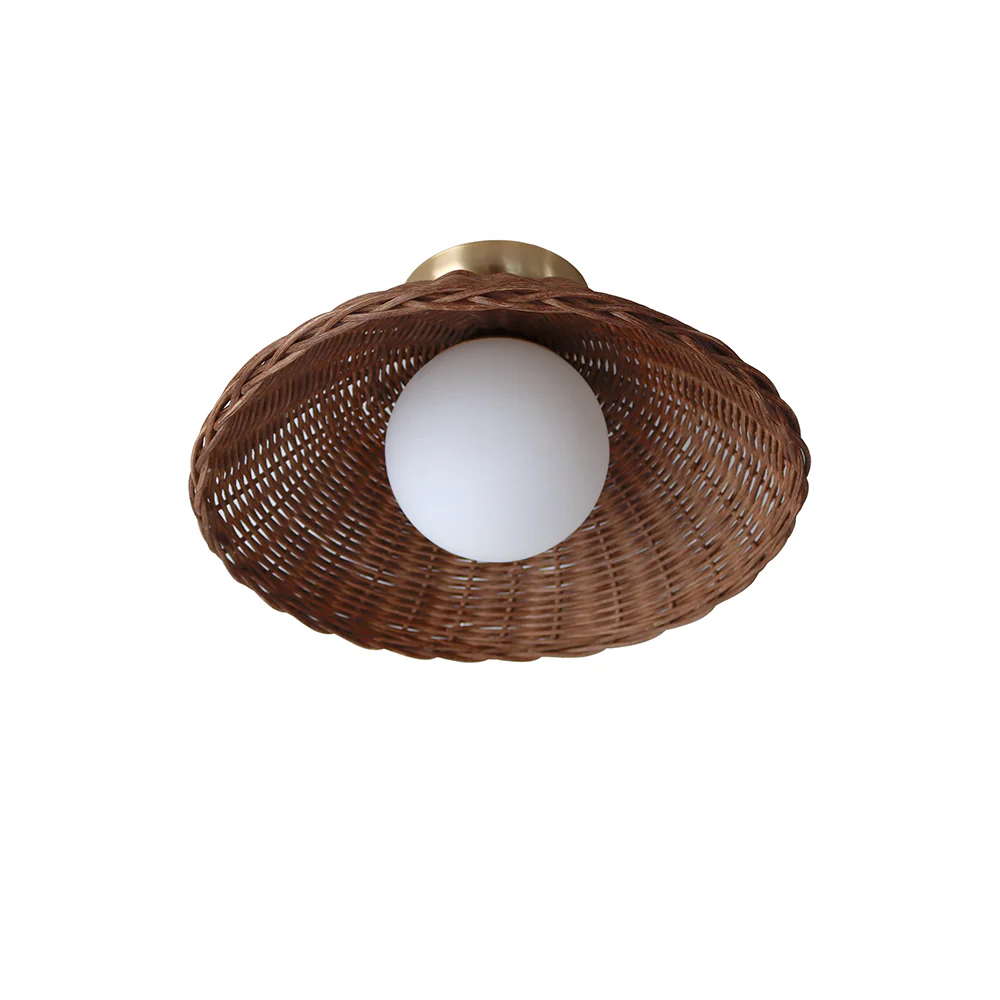 Rustic Bamboo Glass Woven Wall Light - Image 11