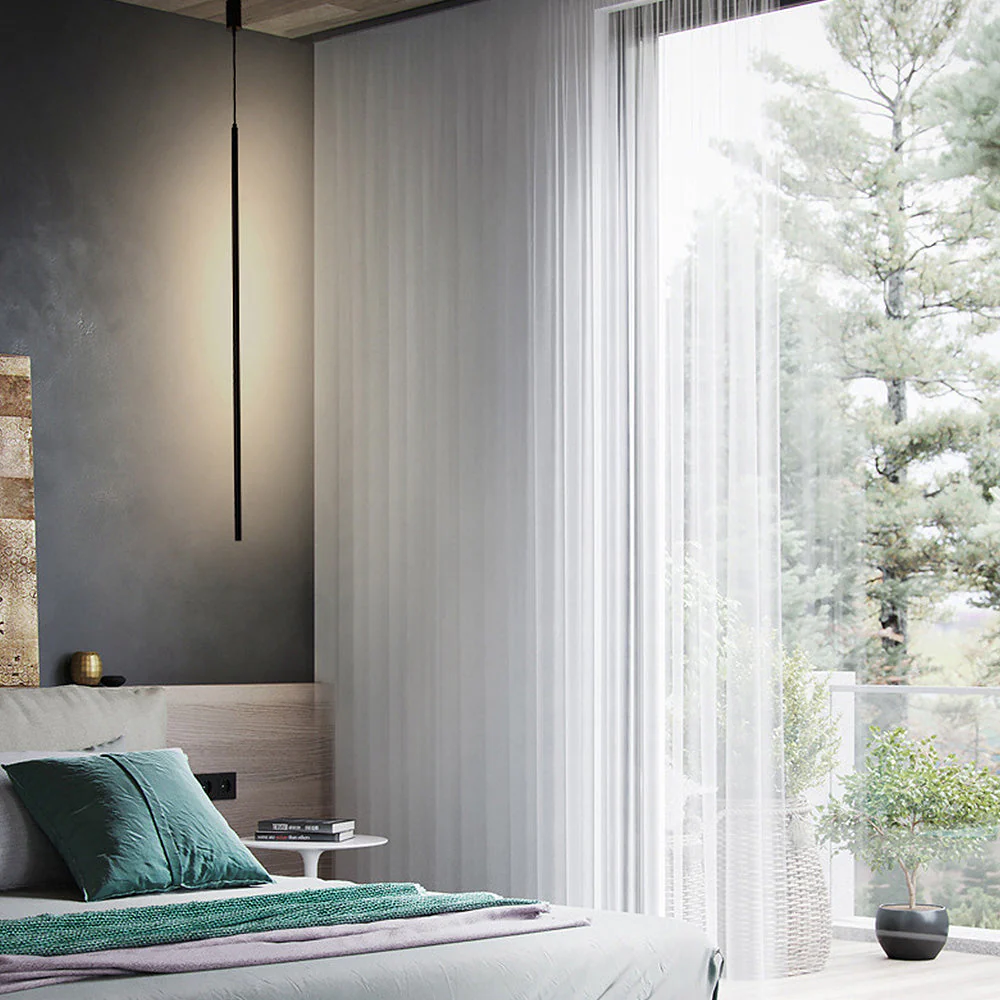 Scandinavian Aluminum Bedside LED Pendant Light - Image 3