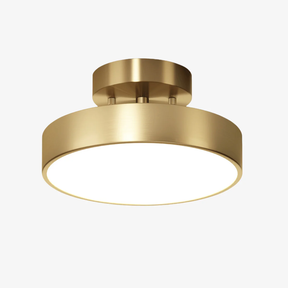 Simple Led Copper Semi Flush Mount Ceiling Light - Image 7