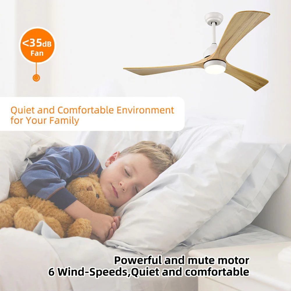Simple Wooden Ceiling Fan With LED Light And Remote - Image 21
