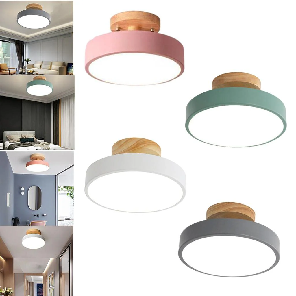 Simple Wooden Finish LED Ceiling Lights - Image 11
