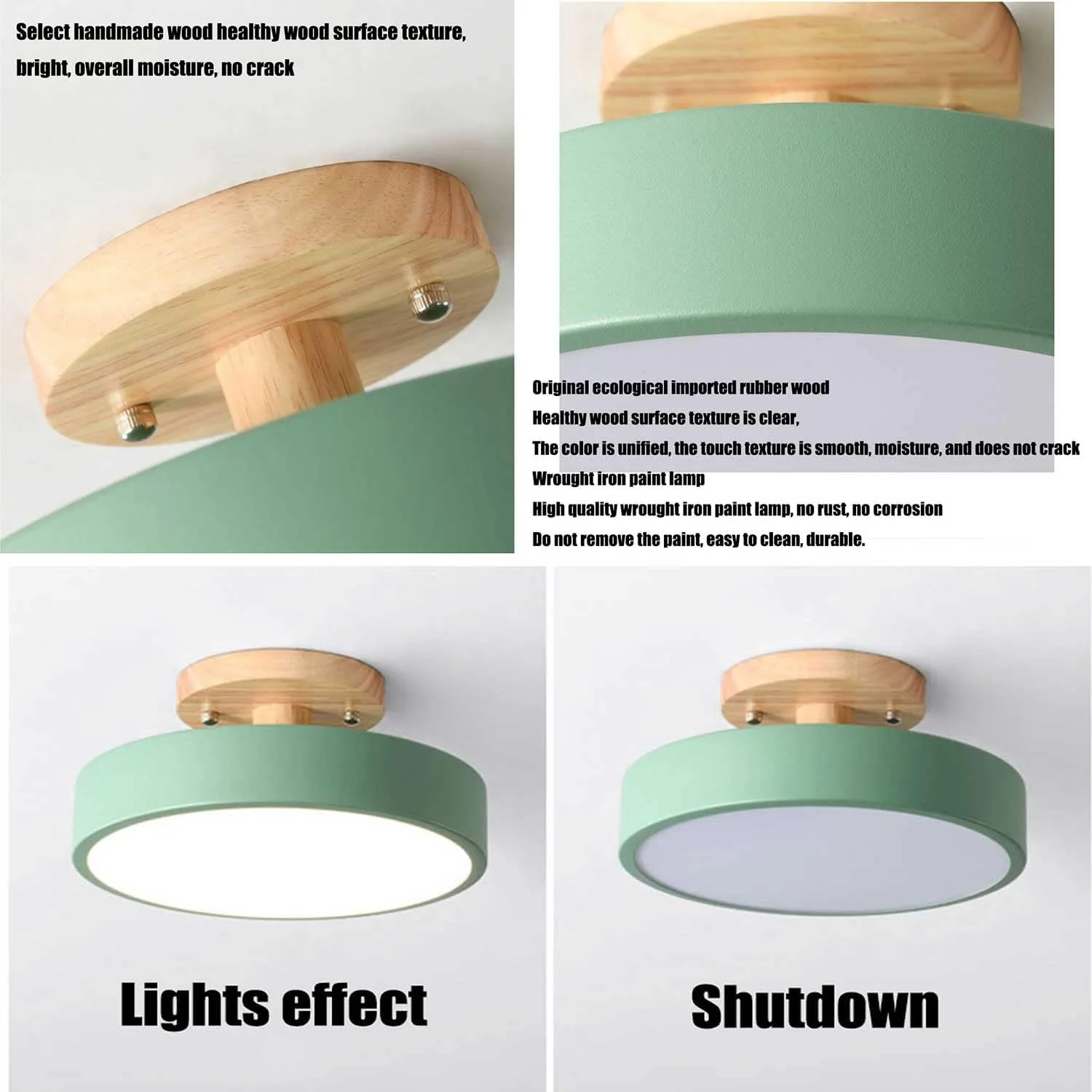 Simple Wooden Finish LED Ceiling Lights - Image 21