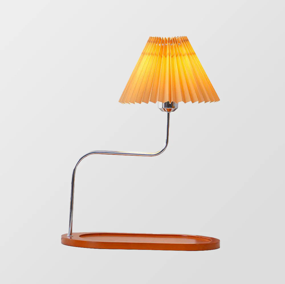 Solid Wood Retro Style Umbrella Shaped Table Lamp - Image 4