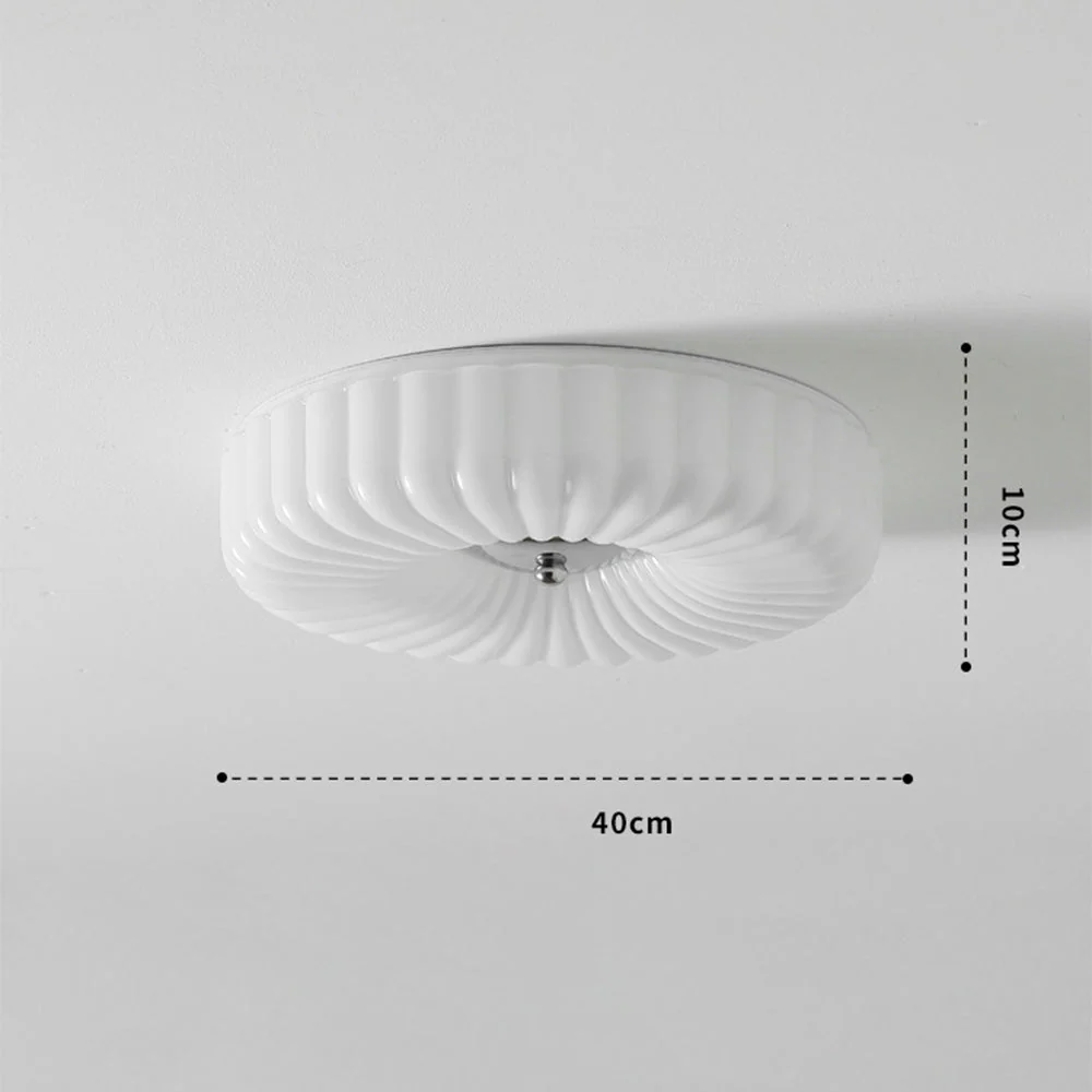 Vinatge Bauhaus Cream Glass Ceiling Light - Image 11