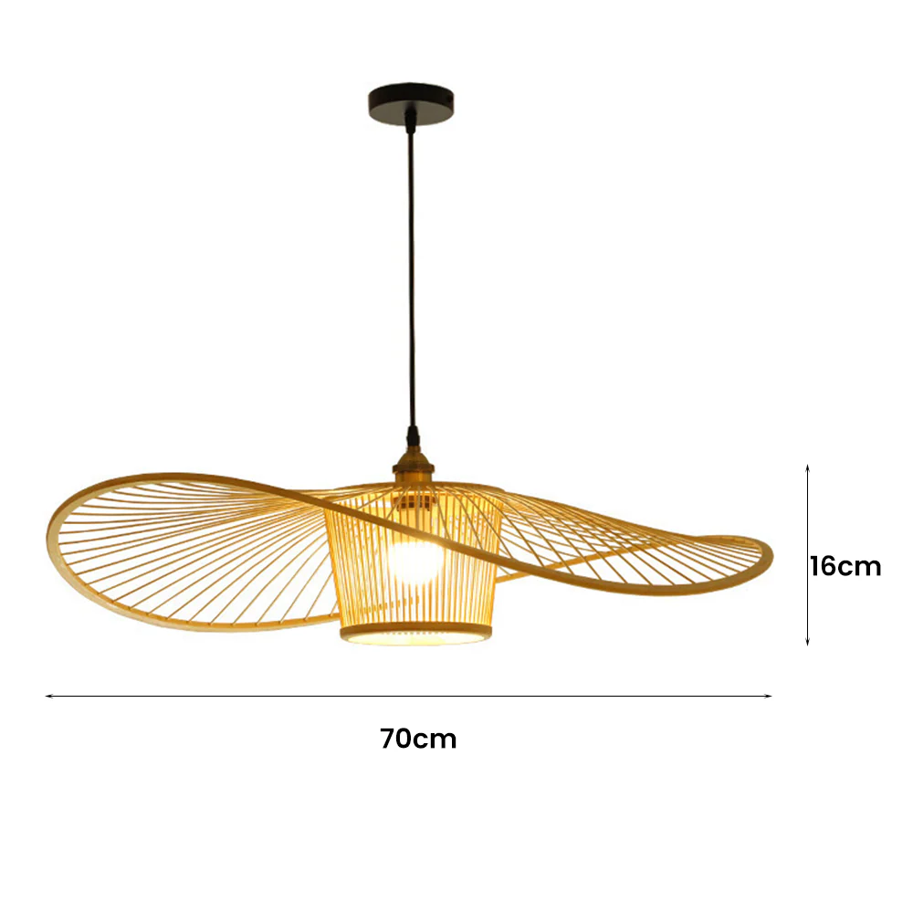 Vintage Bamboo Woven Wicker Handmade Rattan Pendant Light - Image 8