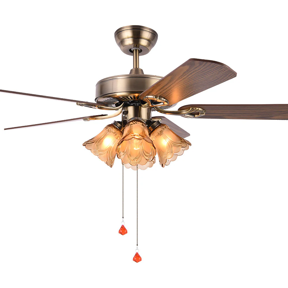 Vintage Black Flower Shape Ceiling Fan With Light - Image 8