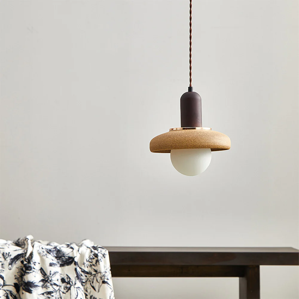 Vintage Ceramic Frosted Small Pendant Light - Image 4