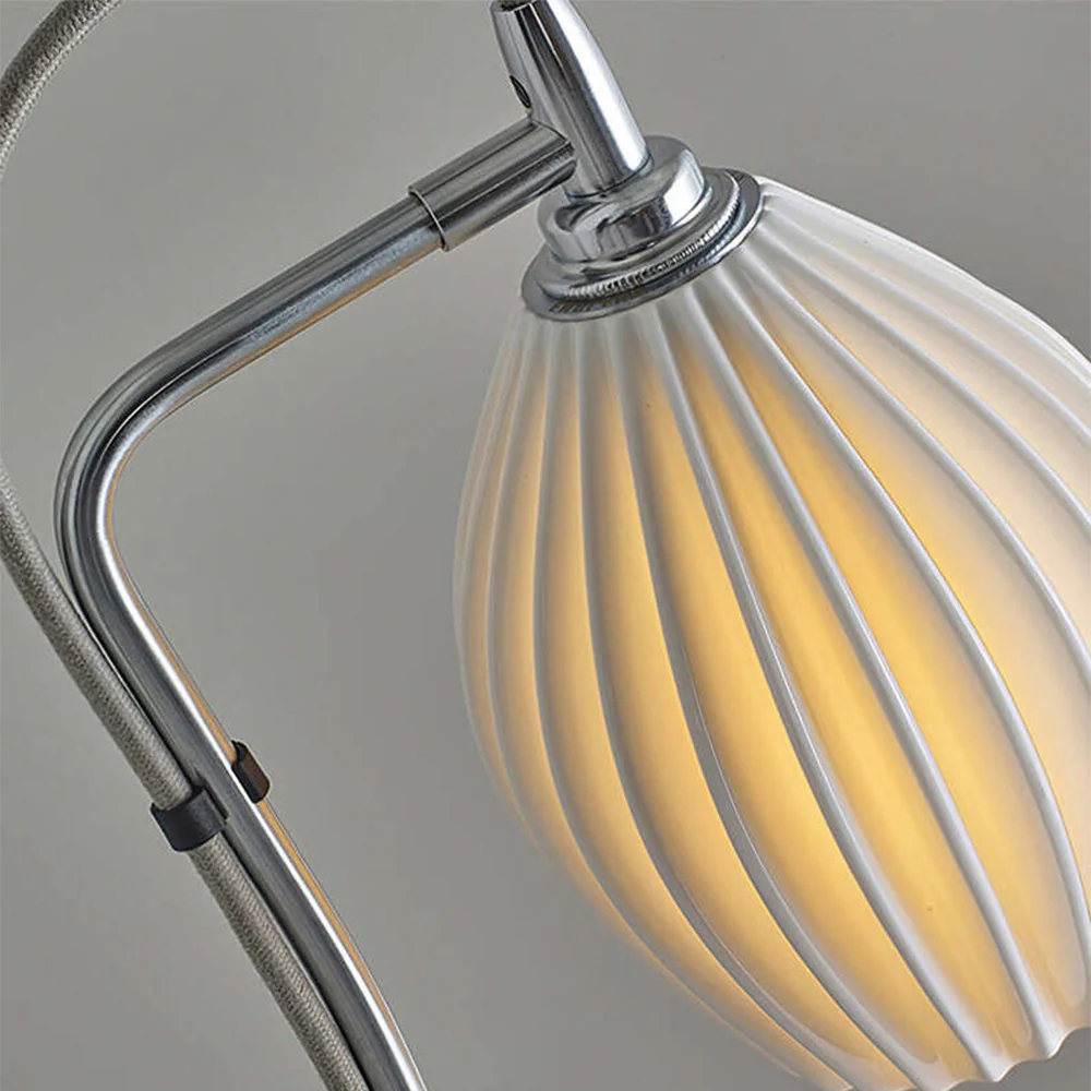 Vintage Ceramic Ribbed Standing Floor Lamp - Image 8