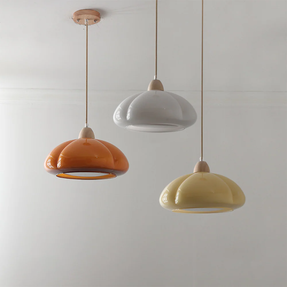 Vintage Glass Pumpkin Pendant Light - Image 2