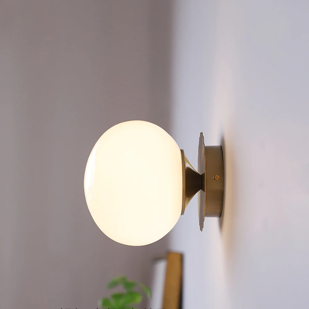 Vintage Glass Round Head Wall Sconce - Image 11