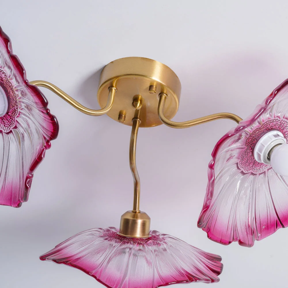 Vintage Lotus Leaf Glass Ceiling Light - Image 16