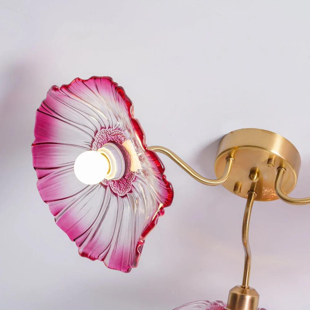 Vintage Lotus Leaf Glass Ceiling Light - Image 17