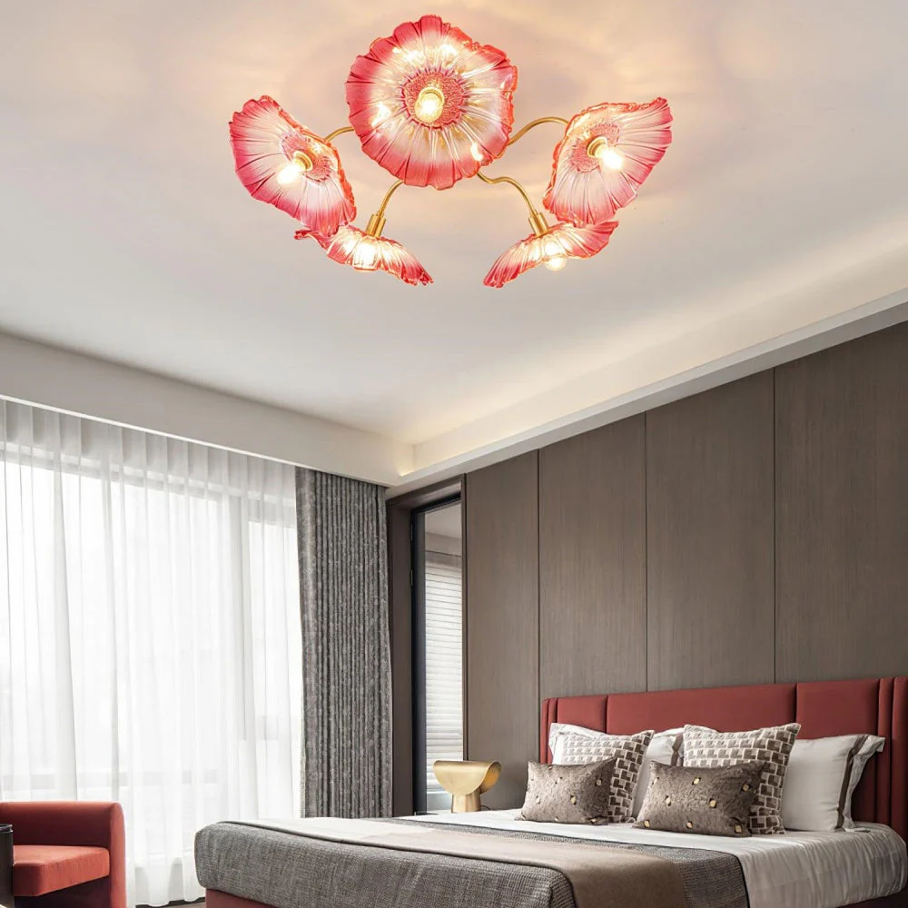 Vintage Lotus Leaf Glass Ceiling Light - Image 19