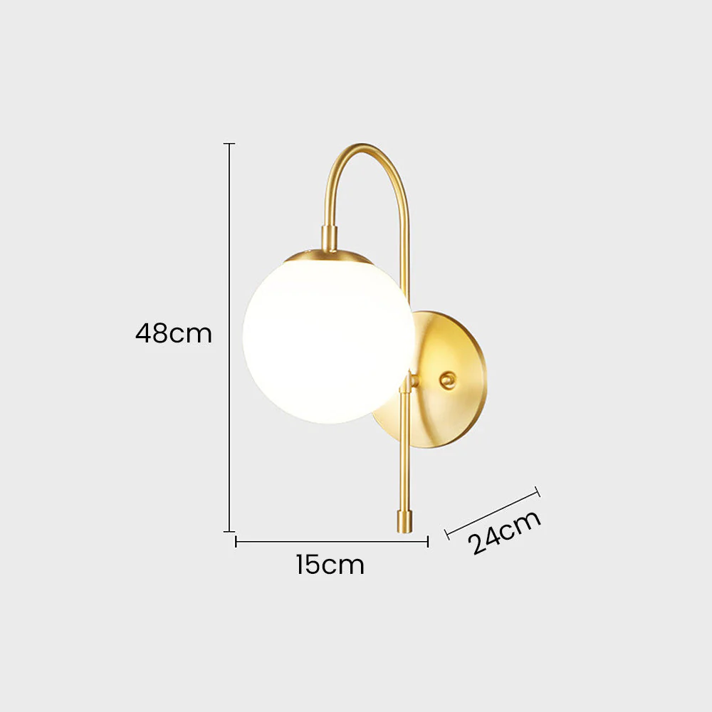 Vintage Minimalist Ball Copper Wall Light - Image 9