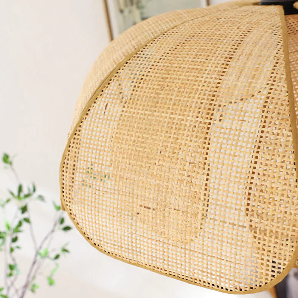 Vintage Petal Rattan Ceiling Pendant Light - Image 22