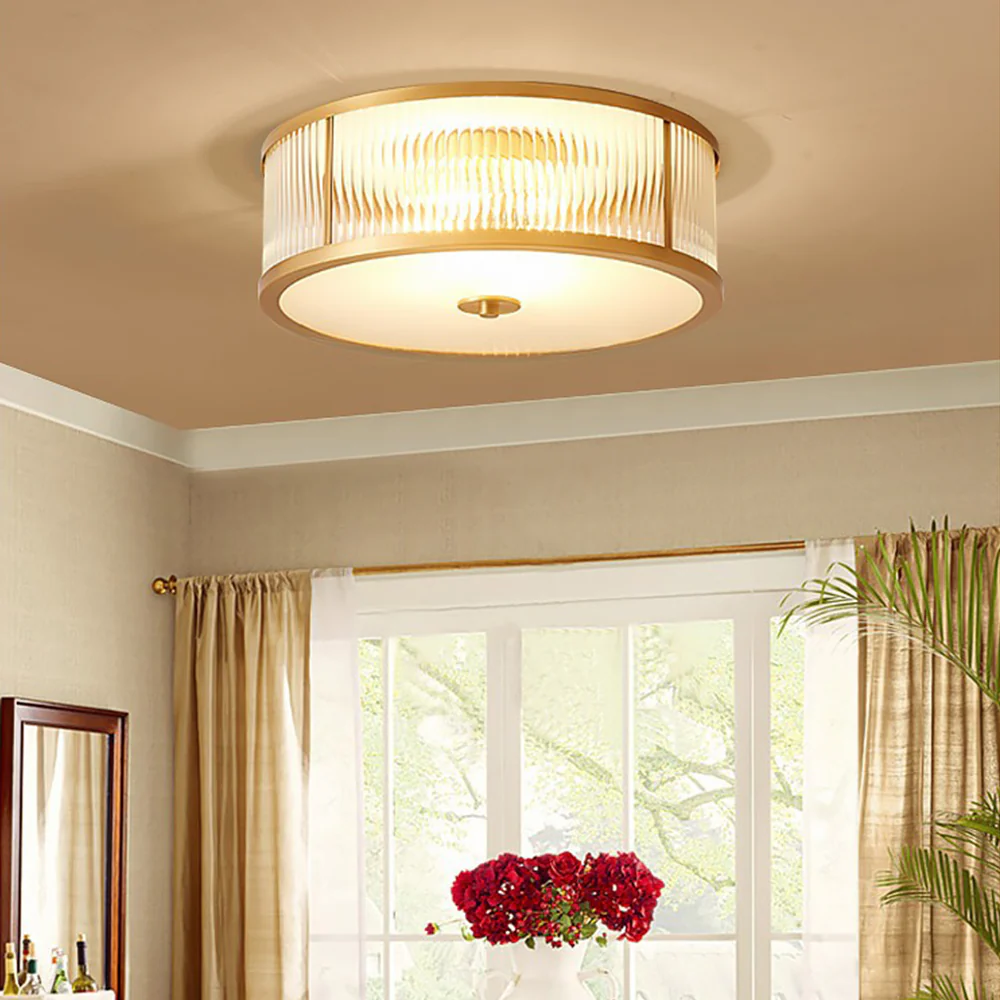 Vintage Round Simple Brass Ceiling Lamps - Image 3
