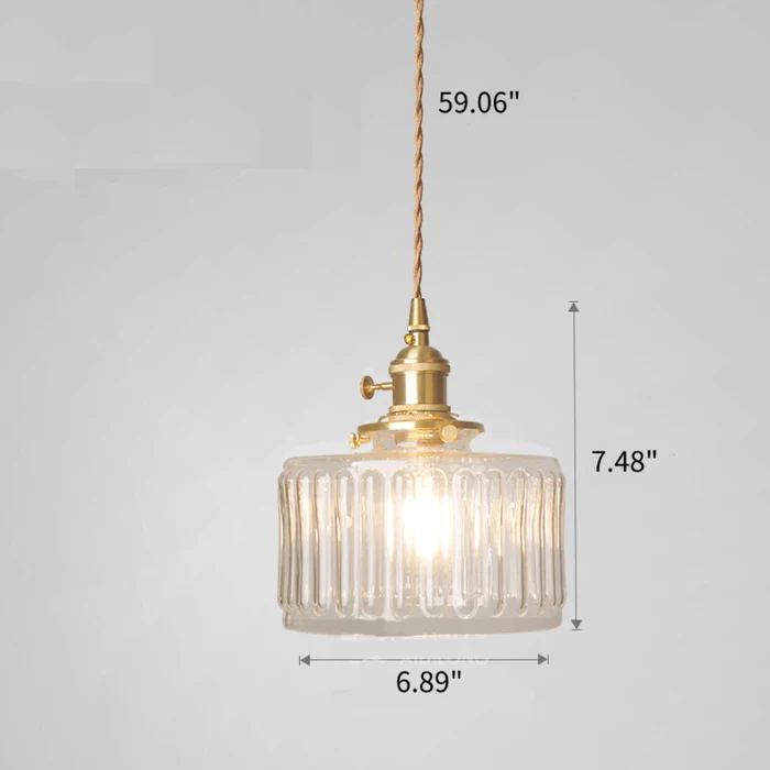 Vintage Stunning Cylinder Glass Pendant Light - Image 24