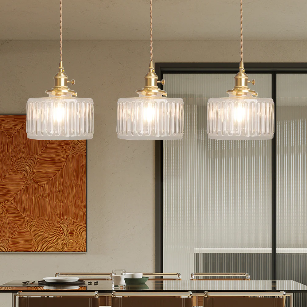 Vintage Stunning Cylinder Glass Pendant Light - Image 27