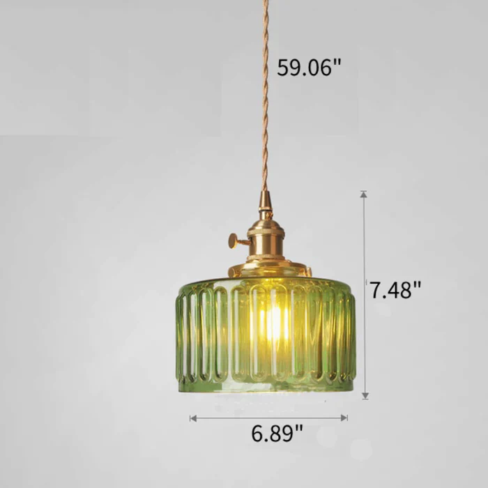 Vintage Stunning Cylinder Glass Pendant Light - Image 4