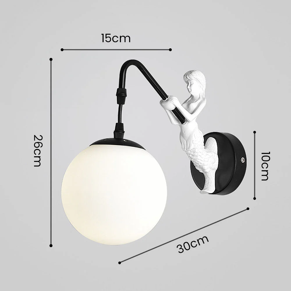 Vintage White Glass Ball Wall Light - Image 6