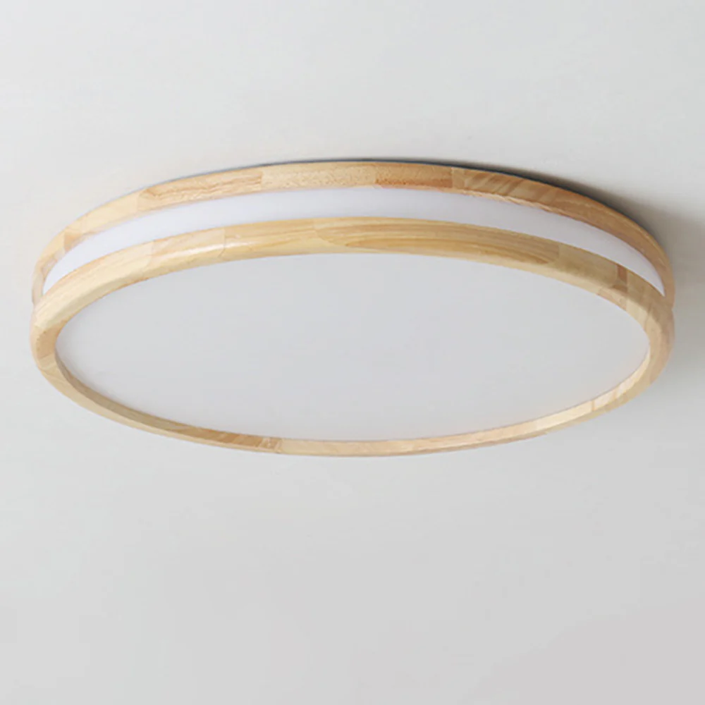 Vintage Wood Round LED Ceiling Light - Image 5