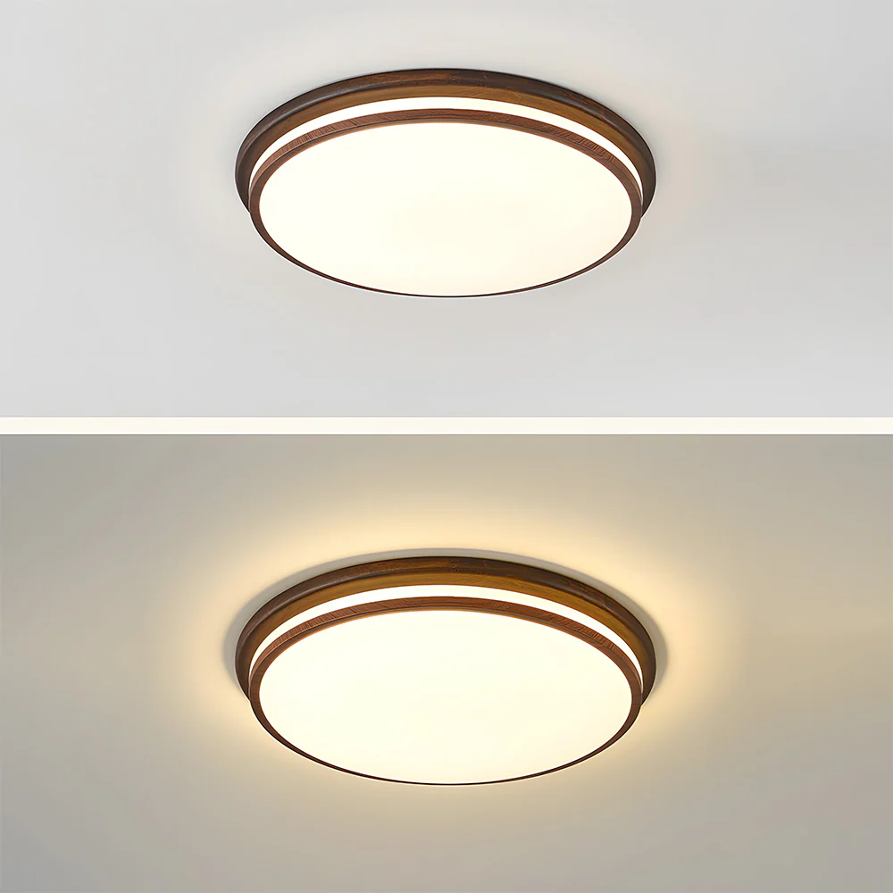 Walnut Color Simple LED Bedroom Ceiling Light - Image 24