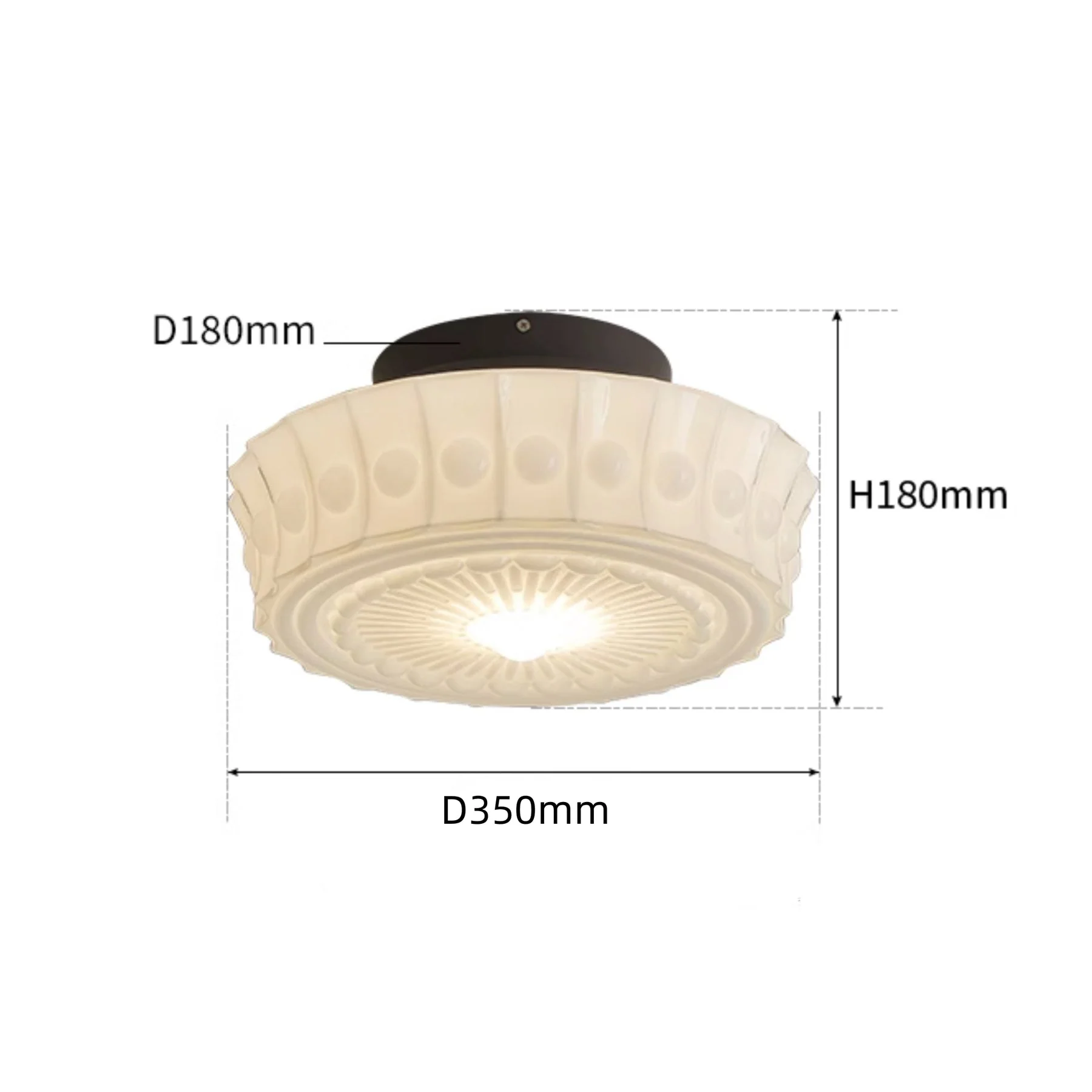 White Vintage Round Pendant Light - Image 22