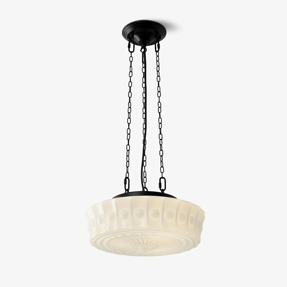 White Vintage Round Pendant Light - Image 25